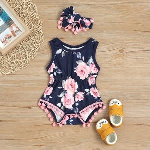 Floral bodysuit with headband